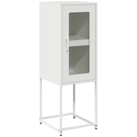 Buffet，Bahut，Meuble de Rangement blanc 36x39x107 cm acier laminé à froid CFW36526 (1/5)