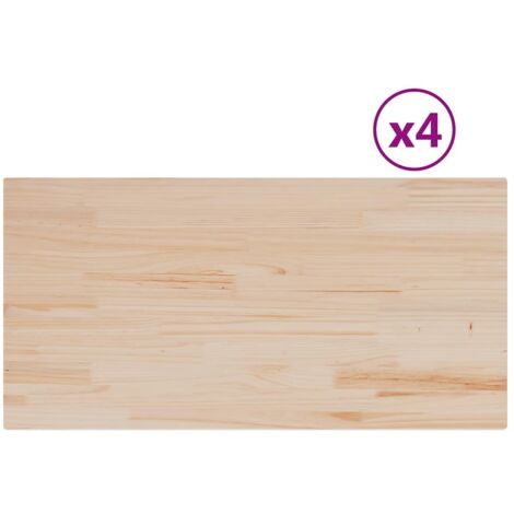Dessus de table，Plateau de table，Dessus de bureau 4pcs 100x50x2,5cm rectangulaire bois pin massif CFW10937