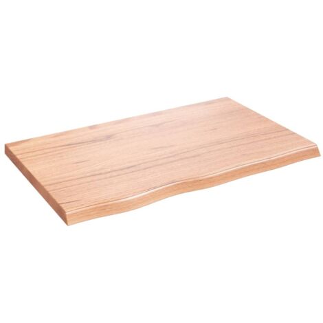 Dessus de table，Plateau de table，Dessus de bureau marron clair bois chêne massif traité CFW56056 (1/5)