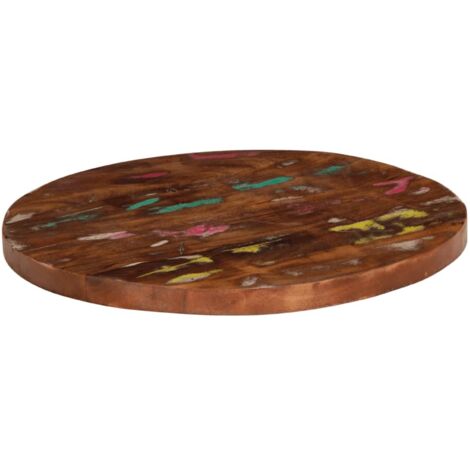 Dessus de table,Plateau de table,Dessus de bureau Ø 50x3,8 cm rond bois massif de récupération CFW59043 (1/5)