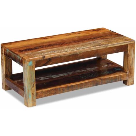 Table Basse Vintage Uncle Joes – Bois Massif Clair – Style Shabby Loft