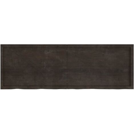 Dessus de table,Plateau de table,Dessus de bureau marron foncé bois chêne massif traité CFW69743 (1/5)