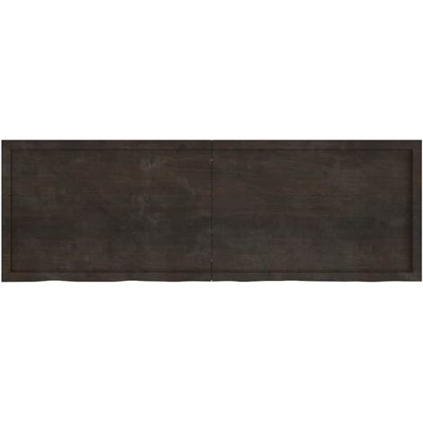 Dessus de table，Plateau de table，Dessus de bureau marron foncé bois chêne massif traité CFW11776 (1/5)