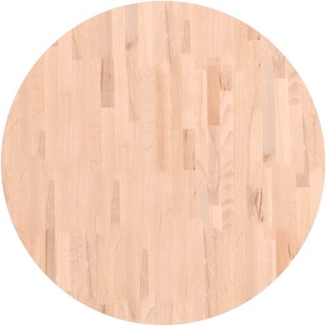 Dessus de table，Plateau de table，Dessus de bureau Ø80x2,5 cm rond bois massif de hêtre CFW64256 (1/5)