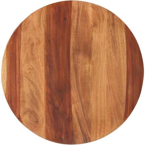 Dessus de table，Plateau de table，Dessus de bureau bois massif d'acacia rond 25-27 mm 50 cm CFW84487 (1/5)