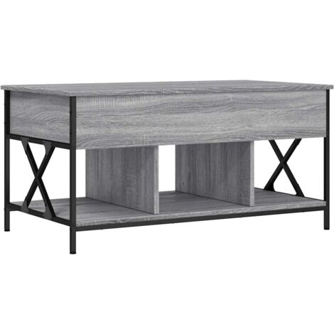 Table basse,Table d'appoint,Table de Salon sonoma gris 100x55x50 cm bois d'ingénierie et métal CFW84313 (1/5)