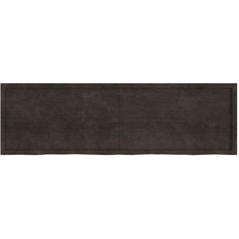 Dessus de table,Plateau de table,Dessus de bureau marron foncé bois chêne massif traité CFW63388 (1/5)