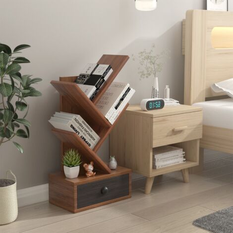 Bibliothèque, Armoire à Livres Arbre 60 CM 5 Niveaux Tiroir Marron CWXT6343 DESIGN IN (1/5)