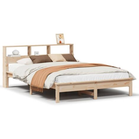 Lit double,Lit adulte,Cadre de lit sans matelas 150x200 cm bois de pin massif CFW8154511 (1/5)