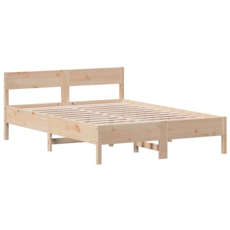 Lit double,Lit adulte,Cadre de lit sans matelas 160x200 cm bois massif de pin CFW8319842 (1/5)