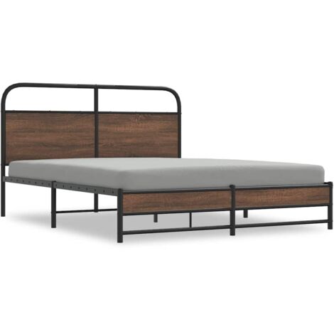 Lit double,Lit adulte,Cadre de lit sans matelas 150x200 cm chêne marron CFW3708667 (1/5)