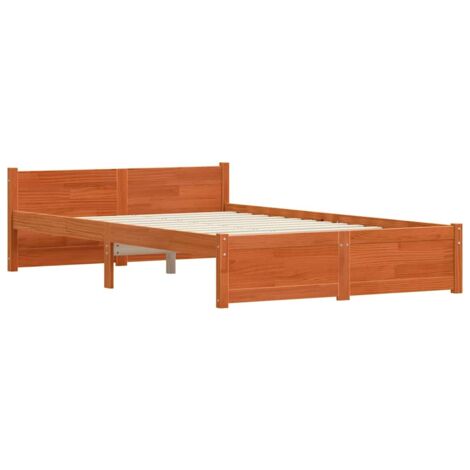 Lit double,Lit adulte,Cadre de lit Marron cire 120 x 200 cm Bois massif en pin CFW9505887 (1/5)