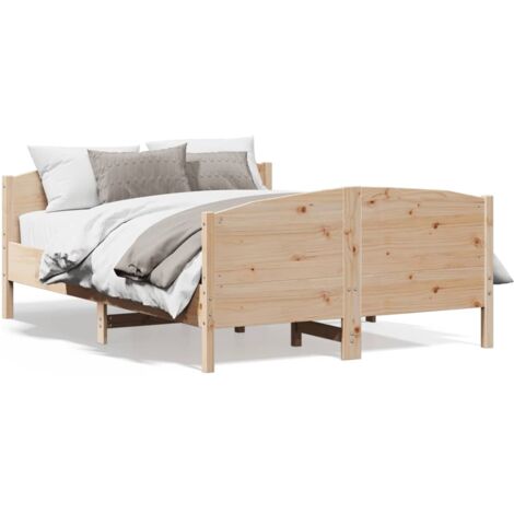 Lit double,Lit adulte,Cadre de lit sans matelas 150x200 cm bois de pin massif CFW5943620 (1/5)