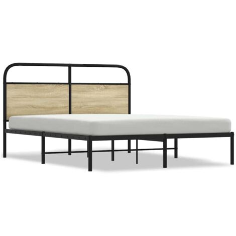 Lit double,Lit adulte,Cadre de lit sans matelas 150x200 cm chêne sonoma CFW2230212 (1/5)