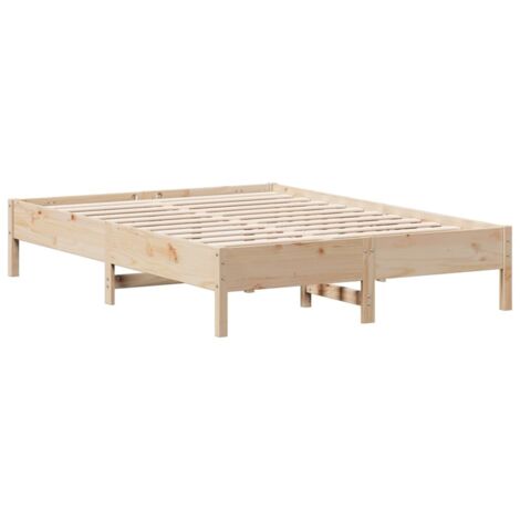 Lit double,Lit adulte,Cadre de lit sans matelas 150x200 cm bois de pin massif CFW9017856 (1/5)
