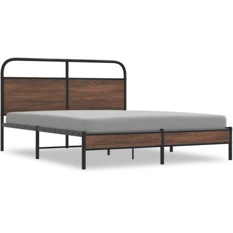 Lit double,Lit adulte,Cadre de lit sans matelas 150x200 cm chêne marron CFW2525349 (1/5)