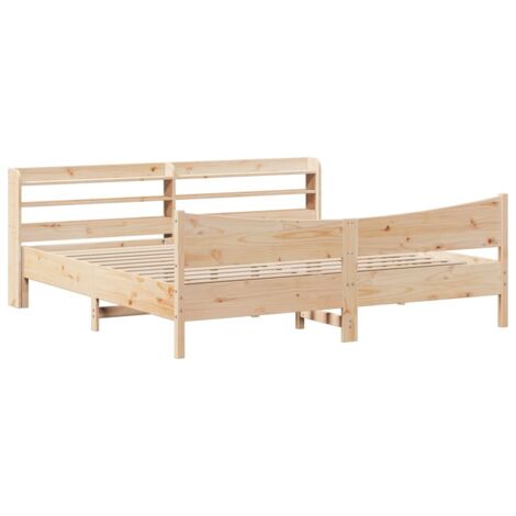 Lit double,Lit adulte,Cadre de lit avec tête de lit 180x200 cm bois de pin massif CFW8789500 (1/5)