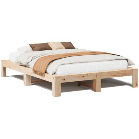 Lit double,Lit adulte,Cadre de lit sans matelas 150x200 cm bois de pin massif CFW6029541 (1/5)