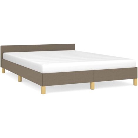 Lit double，Lit adulte，Cadre de lit sans matelas taupe 140x190 cm tissu CFW6270768 (1/5)