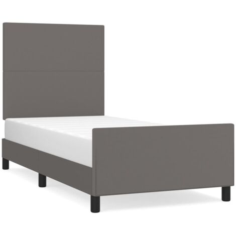 Lit simple,Lit adulte,Cadre de lit sans matelas gris 90x190 cm similicuir CFW6074953 (1/5)