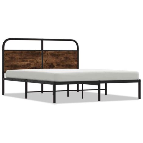 Lit double,Lit adulte,Cadre de lit sans matelas 150x200 cm chêne fumé bois ingénierie CFW9421461 (1/5)