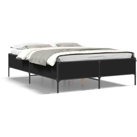 Lit double,Lit adulte,Cadre de lit sans matelas noir 150x200 cm CFW2479473 (1/5)