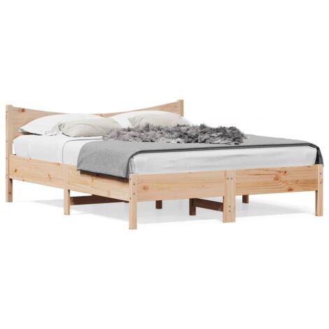 Lit double,Lit adulte,Cadre de lit sans matelas 150x200 cm bois de pin massif CFW3164558 (1/5)