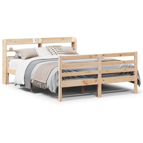 Lit double,Lit adulte,Cadre de lit avec tête de lit sans matelas 150x200 cm CFW9289726 (1/5)