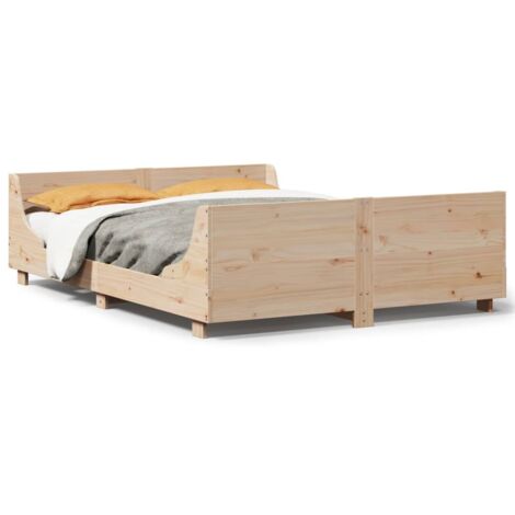 Lit double,Lit adulte,Cadre de lit sans matelas 150x200 cm bois de pin massif CFW8227898 (1/5)