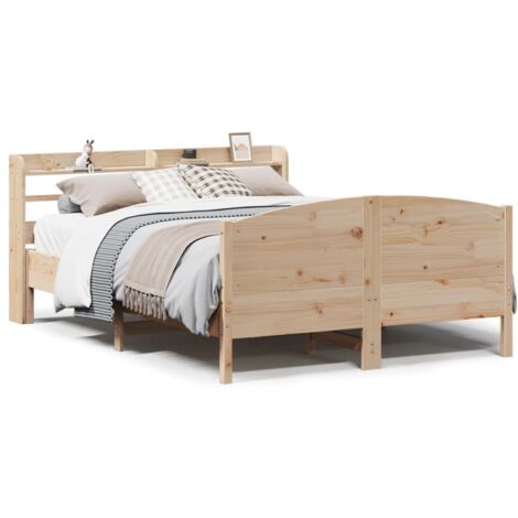 Lit double,Lit adulte,Cadre de lit sans matelas 150x200 cm bois de pin massif CFW4199840 (1/5)