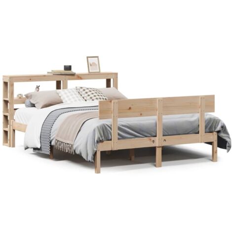 Lit double,Lit adulte,Cadre de lit sans matelas 140x190 cm bois de pin massif CFW8293406 (1/5)