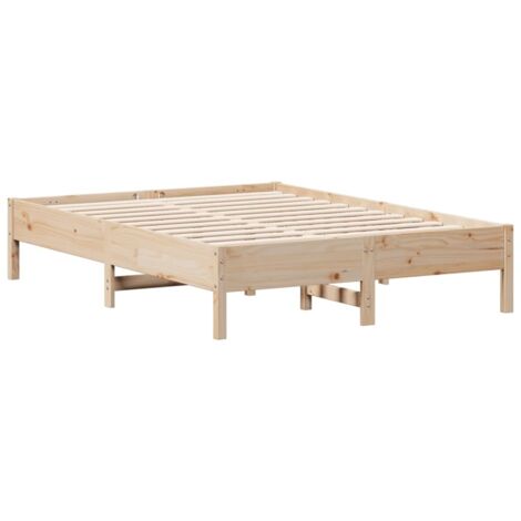 Lit double,Lit adulte,Cadre de lit sans matelas 140x190 cm bois de pin massif CFW1183784 (1/5)