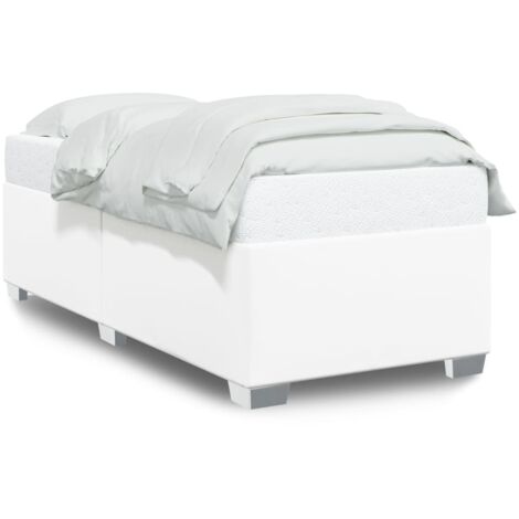 Lit simple,Lit adulte,Cadre de lit sans matelas blanc 100x200 cm similicuir CFW4023422 (1/5)