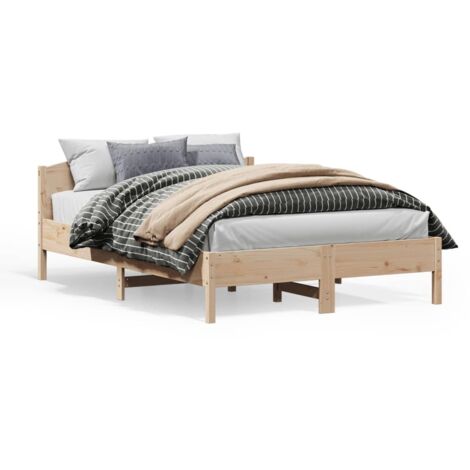 Lit double,Lit adulte,Cadre de lit sans matelas 150x200 cm bois de pin massif CFW8241451 (1/5)