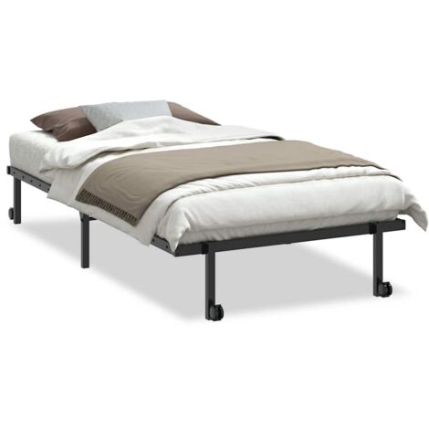 Lit simple,Lit adulte,Cadre de lit sans matelas pliable noir 100x190 cm acier CFW7177974 (1/5)