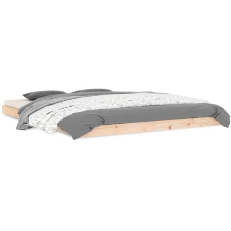 Lit double,Lit adulte,Cadre de lit sans matelas 150x200 cm bois massif de pin CFW3227844 (1/5)