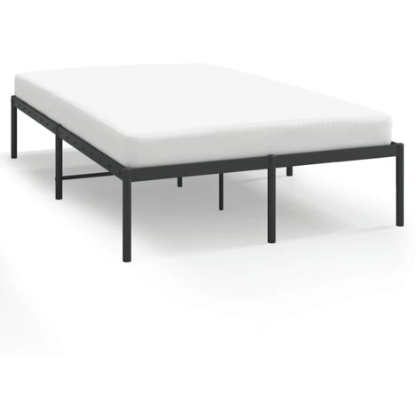Lit double,Lit adulte,Cadre de lit métal sans matelas noir 135x190 cm CFW9990877 (1/5)