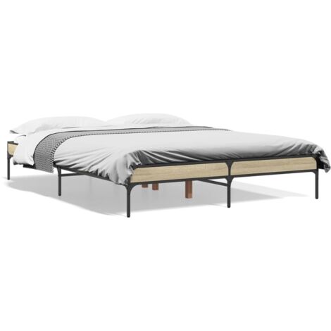 Lit double，Lit adulte，Cadre de lit sans matelas chêne sonoma 160x200 cm CFW6138965 (1/5)