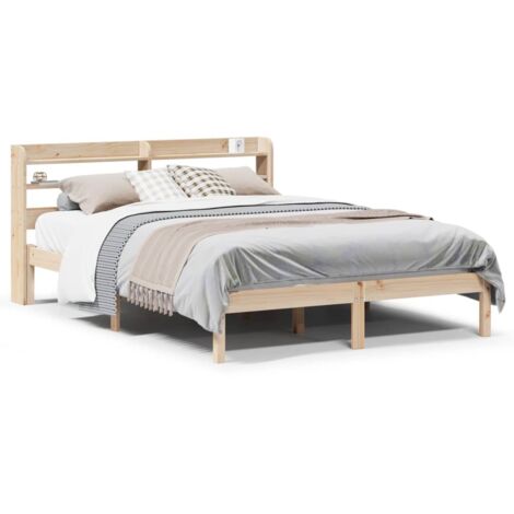 Lit double,Lit adulte,Cadre de lit sans matelas 150x200 cm bois de pin massif CFW3414615 (1/5)