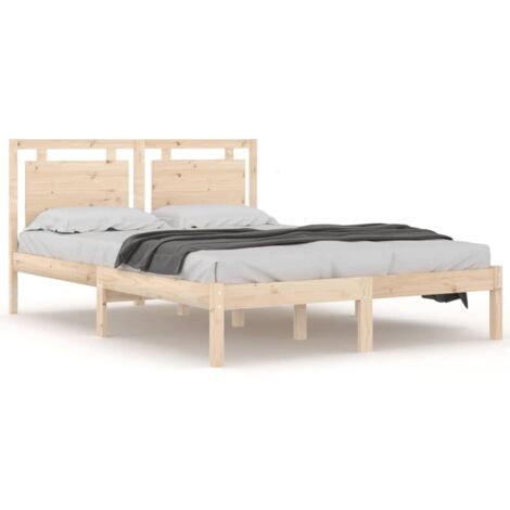 Lit double,Lit adulte,Cadre de lit sans matelas 150x200 cm bois massif CFW7027438 (1/5)