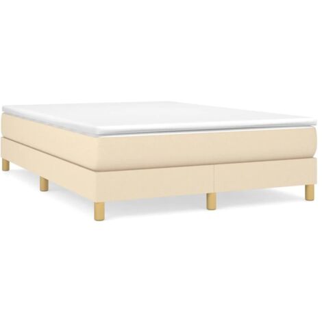 Lit double,Lit adulte,Cadre de lit sans matelas crème 140x190 cm tissu CFW6463480 (1/5)