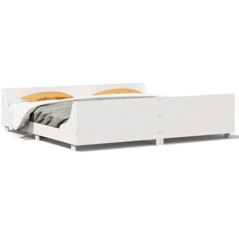 Lit double,Lit adulte,Cadre de lit sans matelas blanc 180x200 cm bois massif de pin CFW5619444 (1/5)