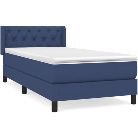 Lit simple,Lit adulte,Sommier à lattes de lit avec matelas Bleu 80x200 cm Tissu CFW2588703 (1/5)