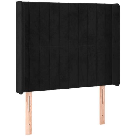 Tête de lit,Panneau décoratif avec oreilles Noir 83x16x118/128 cm Velours CFW5663486 (1/5)