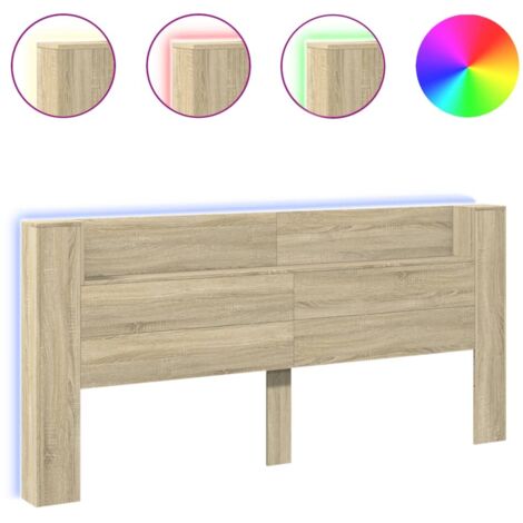 Armoire Tête de lit,Panneau décoratif avec LED chêne sonoma 220x16,5x103,5 cm CFW8740374 (1/5)