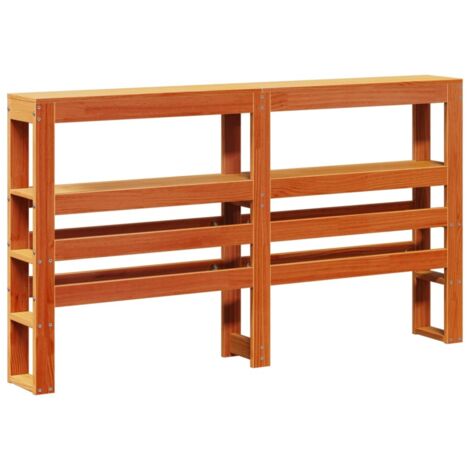 Tête de lit,Panneau décoratif avec étagères marron cire 135 cm bois massif de pin CFW8430825 (1/5)