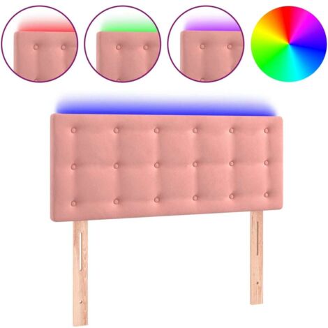 Tête de lit，Panneau décoratif à LED Rose 80x5x78/88 cm Velours CFW5234351