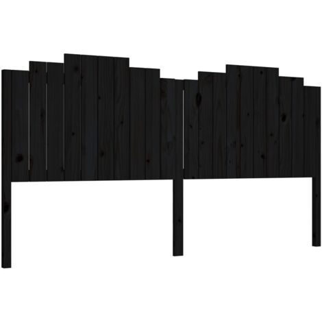 Tête de lit,Panneau décoratif Noir 206x4x110 cm Bois massif de pin CFW1069107 (1/5)