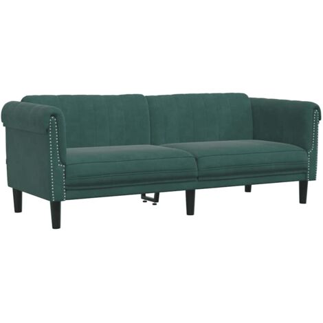 Canapé à 3 places,Sofa pour Salon,Banquette vert foncé velours CFW424066 (1/5)