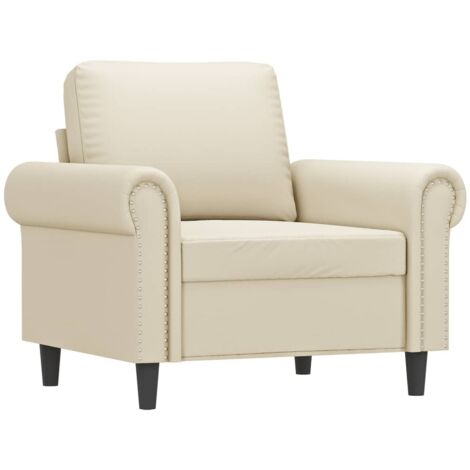 Fauteuil de Salon,Chaise,Fauteuil Crème 60 cm Similicuir CFW626828 (1/5)